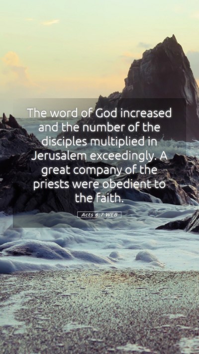 Picture 05 - Acts 6:7 WEB Mobile Phone Wallpaper - The word of God increased and the number of the - Mobile Bible Verse Wallpaper