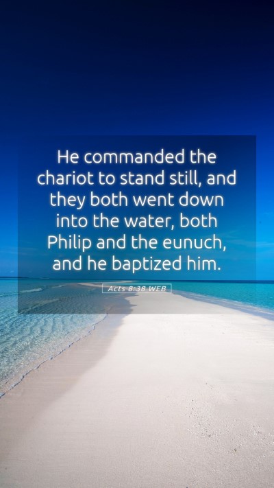 Picture 05 - Acts 8:38 WEB Mobile Phone Wallpaper - He commanded the chariot to stand still, and they - Mobile Bible Verse Wallpaper