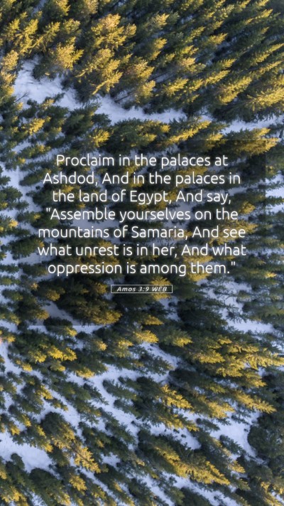 Picture 05 - Amos 3:9 WEB Mobile Phone Wallpaper - Proclaim in the palaces at Ashdod, And in the - Mobile Bible Verse Wallpaper