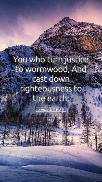 Picture 05 - Amos 5:7 WEB Mobile Phone Wallpaper - You who turn justice to wormwood, And cast down - Mobile Bible Verse Wallpaper