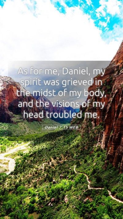 Picture 05 - Daniel 7:15 WEB Mobile Phone Wallpaper - As for me, Daniel, my spirit was grieved in the - Mobile Bible Verse Wallpaper