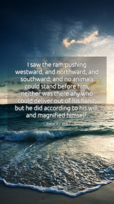 Picture 05 - Daniel 8:4 WEB Mobile Phone Wallpaper - I saw the ram pushing westward, and northward, - Mobile Bible Verse Wallpaper