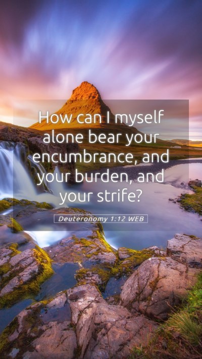Picture 05 - Deuteronomy 1:12 WEB Mobile Phone Wallpaper - How can I myself alone bear your encumbrance, and - Mobile Bible Verse Wallpaper