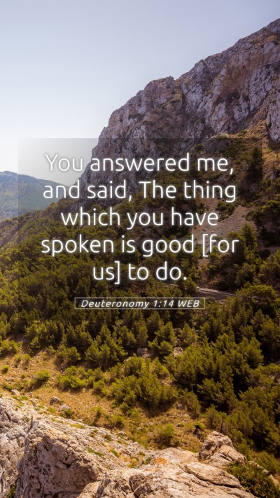Picture 05 - Deuteronomy 1:14 WEB Mobile Phone Wallpaper - You answered me, and said, The thing which you - Mobile Bible Verse Wallpaper