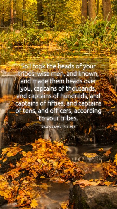 Picture 05 - Deuteronomy 1:15 WEB Mobile Phone Wallpaper - So I took the heads of your tribes, wise men, and - Mobile Bible Verse Wallpaper