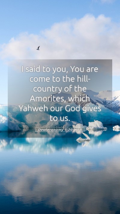 Picture 05 - Deuteronomy 1:20 WEB Mobile Phone Wallpaper - I said to you, You are come to the hill-country - Mobile Bible Verse Wallpaper