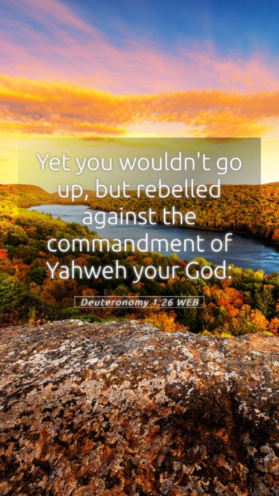 Picture 05 - Deuteronomy 1:26 WEB Mobile Phone Wallpaper - Yet you wouldn't go up, but rebelled against the - Mobile Bible Verse Wallpaper