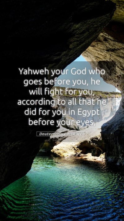 Picture 05 - Deuteronomy 1:30 WEB Mobile Phone Wallpaper - Yahweh your God who goes before you, he will - Mobile Bible Verse Wallpaper