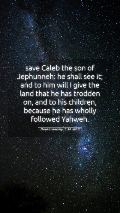 Picture 05 - Deuteronomy 1:36 WEB Mobile Phone Wallpaper - save Caleb the son of Jephunneh: he shall see it; - Mobile Bible Verse Wallpaper