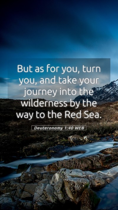 Picture 05 - Deuteronomy 1:40 WEB Mobile Phone Wallpaper - But as for you, turn you, and take your journey - Mobile Bible Verse Wallpaper
