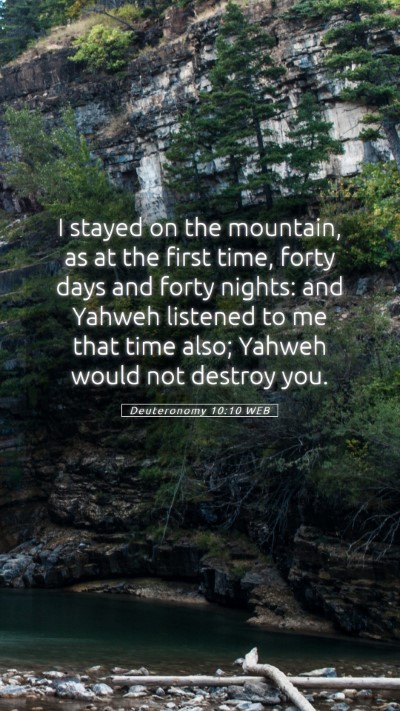 Picture 05 - Deuteronomy 10:10 WEB Mobile Phone Wallpaper - I stayed on the mountain, as at the first time, - Mobile Bible Verse Wallpaper