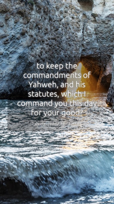 Picture 05 - Deuteronomy 10:13 WEB Mobile Phone Wallpaper - to keep the commandments of Yahweh, and his - Mobile Bible Verse Wallpaper
