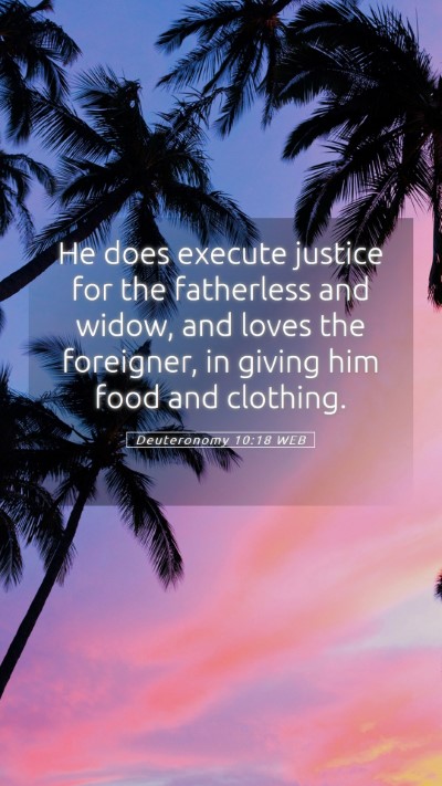 Picture 05 - Deuteronomy 10:18 WEB Mobile Phone Wallpaper - He does execute justice for the fatherless and - Mobile Bible Verse Wallpaper