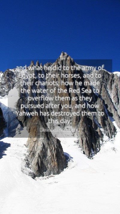 Picture 05 - Deuteronomy 11:4 WEB Mobile Phone Wallpaper - and what he did to the army of Egypt, to their - Mobile Bible Verse Wallpaper
