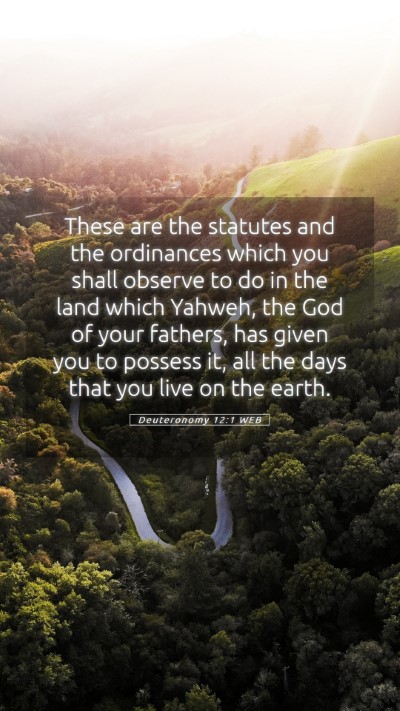 Picture 05 - Deuteronomy 12:1 WEB Mobile Phone Wallpaper - These are the statutes and the ordinances which - Mobile Bible Verse Wallpaper