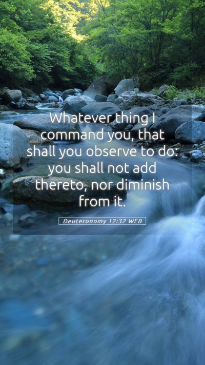 Picture 05 - Deuteronomy 12:32 WEB Mobile Phone Wallpaper - Whatever thing I command you, that shall you - Mobile Bible Verse Wallpaper