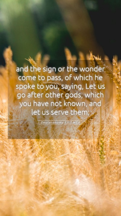 Picture 05 - Deuteronomy 13:2 WEB Mobile Phone Wallpaper - and the sign or the wonder come to pass, of which - Mobile Bible Verse Wallpaper