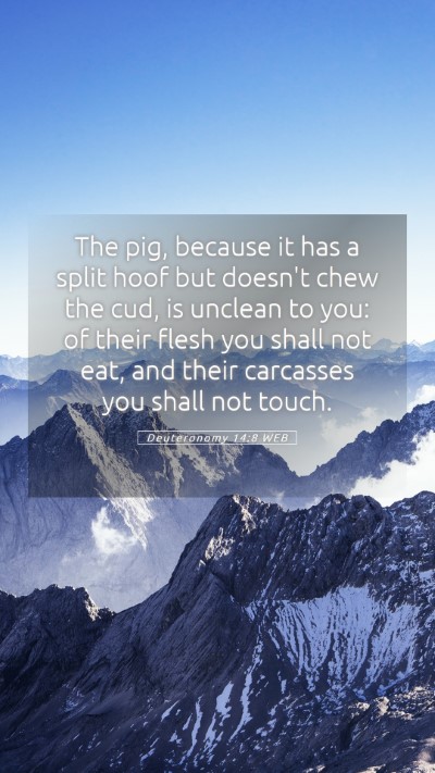 Picture 05 - Deuteronomy 14:8 WEB Mobile Phone Wallpaper - The pig, because it has a split hoof but doesn't - Mobile Bible Verse Wallpaper