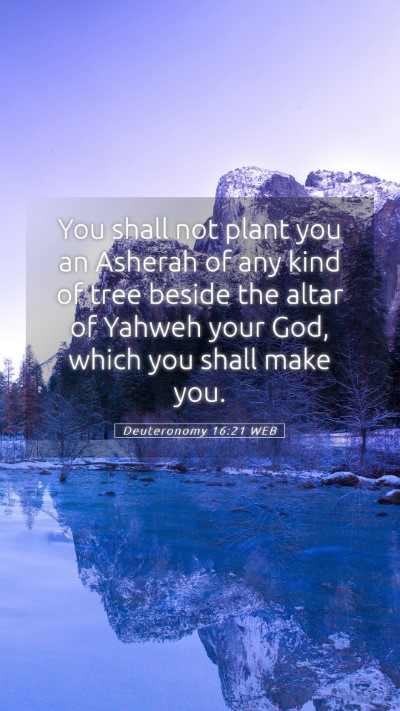 Picture 05 - Deuteronomy 16:21 WEB Mobile Phone Wallpaper - You shall not plant you an Asherah of any kind of - Mobile Bible Verse Wallpaper