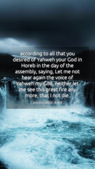 Picture 05 - Deuteronomy 18:16 WEB Mobile Phone Wallpaper - according to all that you desired of Yahweh your - Mobile Bible Verse Wallpaper