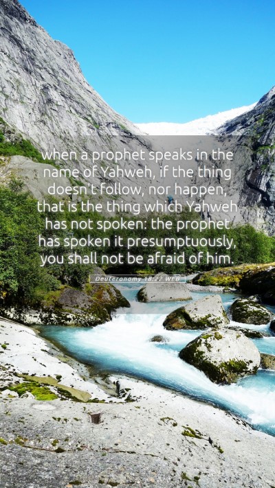Picture 05 - Deuteronomy 18:22 WEB Mobile Phone Wallpaper - when a prophet speaks in the name of Yahweh, if - Mobile Bible Verse Wallpaper