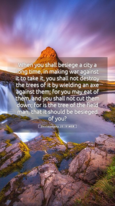 Picture 05 - Deuteronomy 20:19 WEB Mobile Phone Wallpaper - When you shall besiege a city a long time, in - Mobile Bible Verse Wallpaper