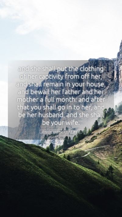 Picture 05 - Deuteronomy 21:13 WEB Mobile Phone Wallpaper - and she shall put the clothing of her captivity - Mobile Bible Verse Wallpaper