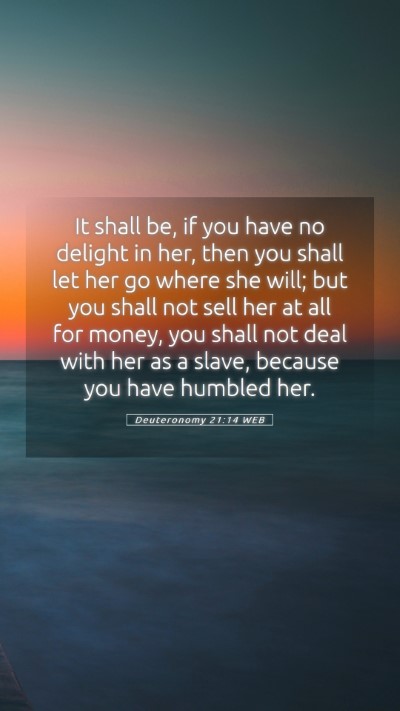 Picture 05 - Deuteronomy 21:14 WEB Mobile Phone Wallpaper - It shall be, if you have no delight in her, then - Mobile Bible Verse Wallpaper