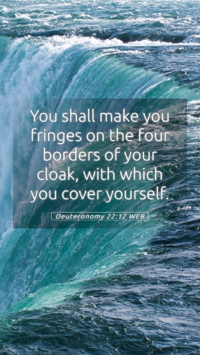 Picture 05 - Deuteronomy 22:12 WEB Mobile Phone Wallpaper - You shall make you fringes on the four borders of - Mobile Bible Verse Wallpaper