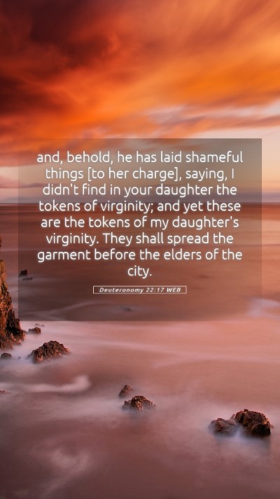 Picture 05 - Deuteronomy 22:17 WEB Mobile Phone Wallpaper - and, behold, he has laid shameful things [to her - Mobile Bible Verse Wallpaper