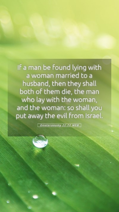 Picture 05 - Deuteronomy 22:22 WEB Mobile Phone Wallpaper - If a man be found lying with a woman married to a - Mobile Bible Verse Wallpaper