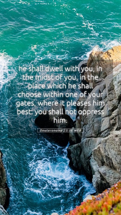 Picture 05 - Deuteronomy 23:16 WEB Mobile Phone Wallpaper - he shall dwell with you, in the midst of you, in - Mobile Bible Verse Wallpaper