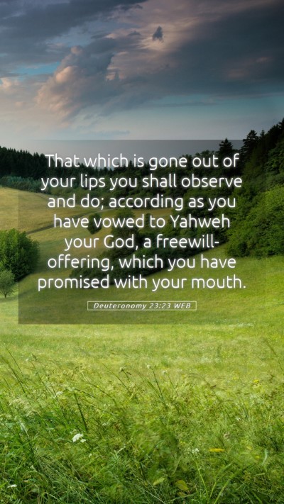 Picture 05 - Deuteronomy 23:23 WEB Mobile Phone Wallpaper - That which is gone out of your lips you shall - Mobile Bible Verse Wallpaper