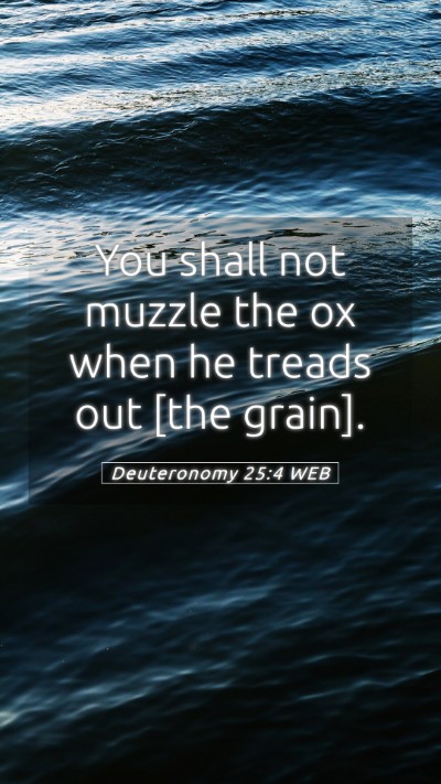 Picture 05 - Deuteronomy 25:4 WEB Mobile Phone Wallpaper - You shall not muzzle the ox when he treads out - Mobile Bible Verse Wallpaper