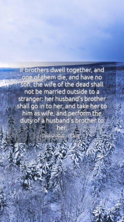Picture 05 - Deuteronomy 25:5 WEB Mobile Phone Wallpaper - If brothers dwell together, and one of them die, - Mobile Bible Verse Wallpaper