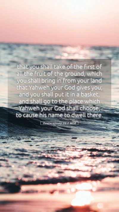 Picture 05 - Deuteronomy 26:2 WEB Mobile Phone Wallpaper - that you shall take of the first of all the fruit - Mobile Bible Verse Wallpaper