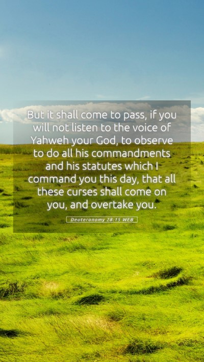 Picture 05 - Deuteronomy 28:15 WEB Mobile Phone Wallpaper - But it shall come to pass, if you will not listen - Mobile Bible Verse Wallpaper