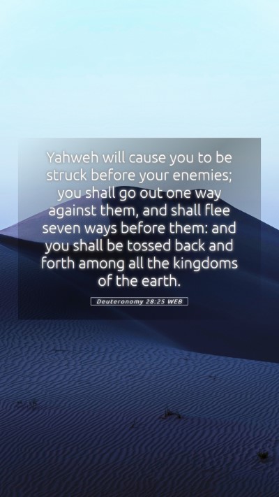 Picture 05 - Deuteronomy 28:25 WEB Mobile Phone Wallpaper - Yahweh will cause you to be struck before your - Mobile Bible Verse Wallpaper