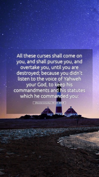 Picture 05 - Deuteronomy 28:45 WEB Mobile Phone Wallpaper - All these curses shall come on you, and shall - Mobile Bible Verse Wallpaper