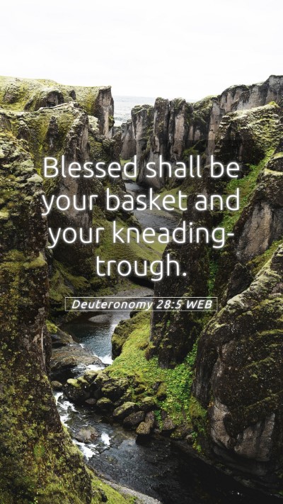 Picture 05 - Deuteronomy 28:5 WEB Mobile Phone Wallpaper - Blessed shall be your basket and your - Mobile Bible Verse Wallpaper