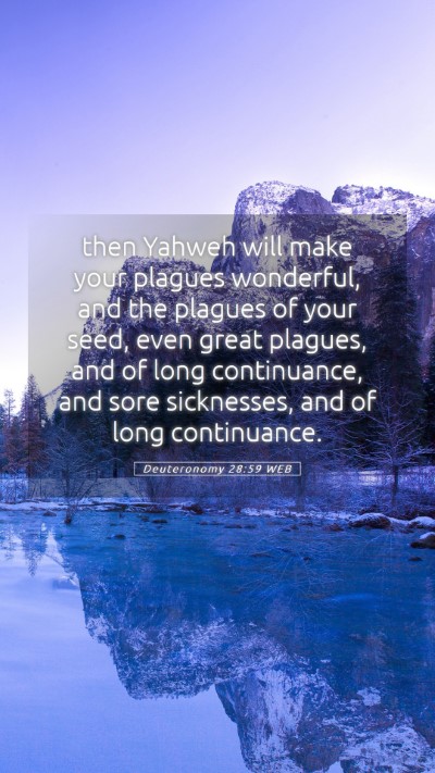 Picture 05 - Deuteronomy 28:59 WEB Mobile Phone Wallpaper - then Yahweh will make your plagues wonderful, and - Mobile Bible Verse Wallpaper