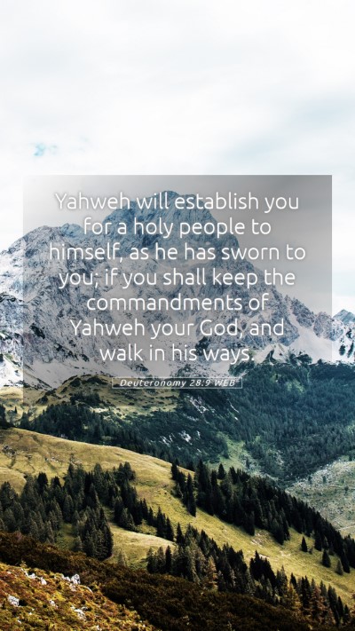 Picture 05 - Deuteronomy 28:9 WEB Mobile Phone Wallpaper - Yahweh will establish you for a holy people to - Mobile Bible Verse Wallpaper