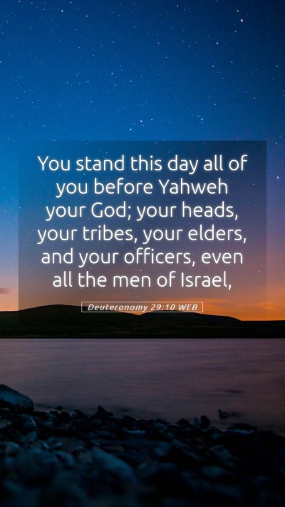 Picture 05 - Deuteronomy 29:10 WEB Mobile Phone Wallpaper - You stand this day all of you before Yahweh your - Mobile Bible Verse Wallpaper