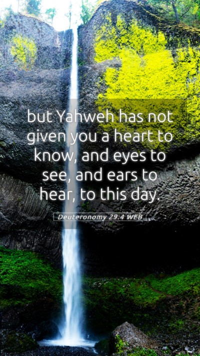 Picture 05 - Deuteronomy 29:4 WEB Mobile Phone Wallpaper - but Yahweh has not given you a heart to know, and - Mobile Bible Verse Wallpaper
