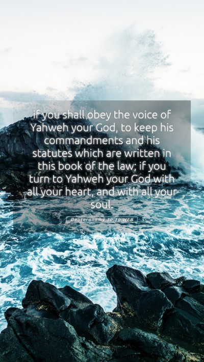 Picture 05 - Deuteronomy 30:10 WEB Mobile Phone Wallpaper - if you shall obey the voice of Yahweh your God, - Mobile Bible Verse Wallpaper