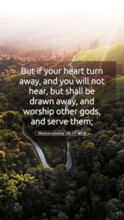 Picture 05 - Deuteronomy 30:17 WEB Mobile Phone Wallpaper - But if your heart turn away, and you will not - Mobile Bible Verse Wallpaper