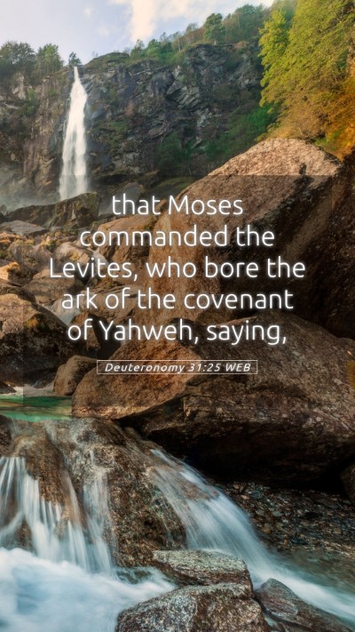 Picture 05 - Deuteronomy 31:25 WEB Mobile Phone Wallpaper - that Moses commanded the Levites, who bore the - Mobile Bible Verse Wallpaper