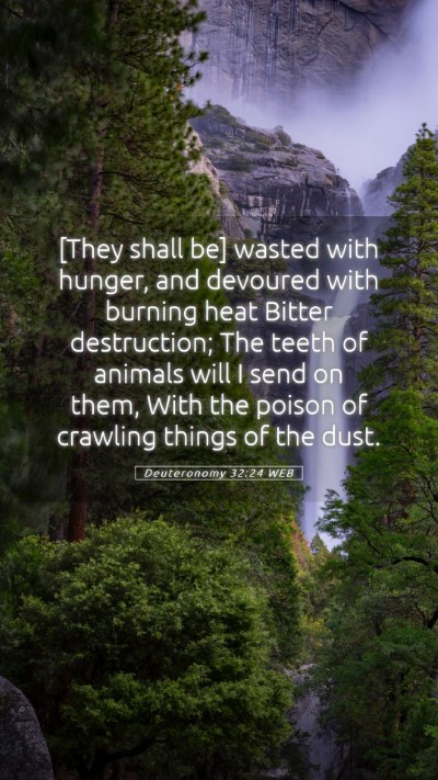 Picture 05 - Deuteronomy 32:24 WEB Mobile Phone Wallpaper - [They shall be] wasted with hunger, and devoured - Mobile Bible Verse Wallpaper