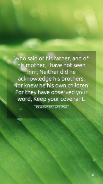 Picture 05 - Deuteronomy 33:9 WEB Mobile Phone Wallpaper - Who said of his father, and of his mother, I have - Mobile Bible Verse Wallpaper