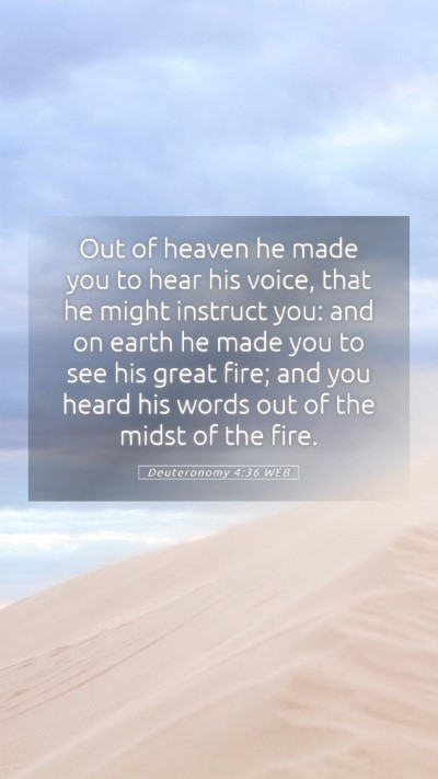 Picture 05 - Deuteronomy 4:36 WEB Mobile Phone Wallpaper - Out of heaven he made you to hear his voice, that - Mobile Bible Verse Wallpaper